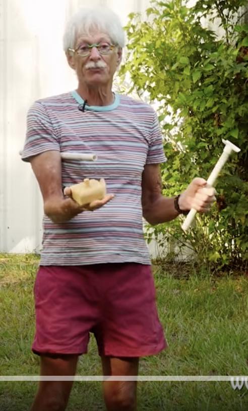 Setting up a jumping course on playground