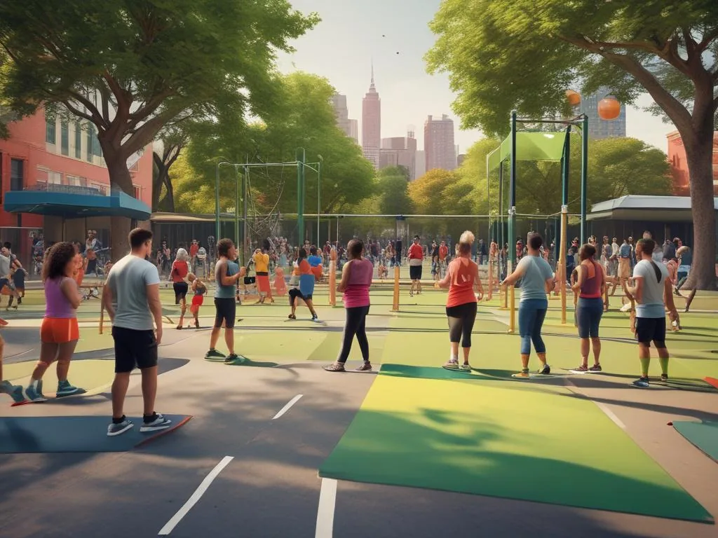 Bright playground on sunny day